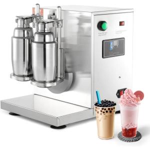 imageVEVOR Milk Tea Shaker Electric Milk Tea Maker Machine 0180s Adjustable Milk Tea Shake Mixer Machine with 750ML Stainless Steels Cup for Bubble Tea Boba Tea Juice Coffee Milk WineDouble 750ML