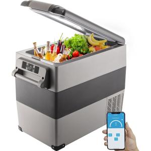 imageVEVOR NLS45 12 Volt Car Refrigerator Fridge 32 L Dual Zone Portable Freezer 468 Adjustable Range 1224V DC and 100240V AC Compressor Cooler for Outdoor Camping RV Bule and greySingle Zone 58QT