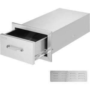 imageVEVOR Outdoor Kitchen Trash Drawer 197quotW x 29quotH x 157quotD Inch Outdoor Kitchen Drawers Stainless Steel for Outdoor BBQ Island KitchenAccess Drawer