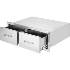 imageVEVOR Outdoor Kitchen Trash Drawer 197quotW x 29quotH x 157quotD Inch Outdoor Kitchen Drawers Stainless Steel for Outdoor BBQ Island KitchenHorizontal