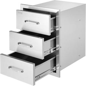 imageVEVOR Outdoor Kitchen Trash Drawer 197quotW x 29quotH x 157quotD Inch Outdoor Kitchen Drawers Stainless Steel for Outdoor BBQ Island KitchenModern