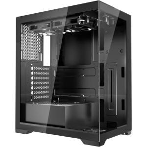 imageVEVOR PC Gaming Case MidTower Computer Case with HighAirflow Tempered Glass Panel Dust Filter 2 x 120 mm Fans Cable Management for GPU up to 360 mm in Length Compatible with ATXMATXITXMidTower