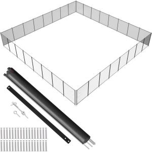 imageVEVOR Pool Fence 4 x 12 FT Pool Fences for Inground Pools Removable Pool Fencing Easy DIY Installation Swimming Pool Fence 340gms Teslin PVC Pool Fence Mesh Protects Kids and Pets4FTx96FT