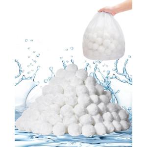 imageVEVOR Pool Filter Balls for Sand Filter 4 lbs Filter Balls Replace Pool Filter Sand Reusable Blue Polyester Fiber Filter Media with Wash Bag for Swimming Pool Aquarium Tank Above Ground PoolWhite