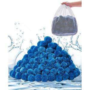 imageVEVOR Pool Filter Balls for Sand Filter 4 lbs Filter Balls Replace Pool Filter Sand Reusable Blue Polyester Fiber Filter Media with Wash Bag for Swimming Pool Aquarium Tank Above Ground PoolBlue