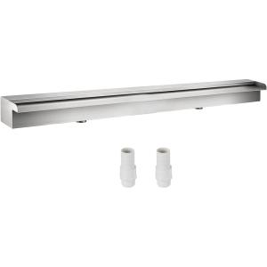 imageVEVOR Pool Fountain Stainless Steel Pool Waterfall Spillway with Pipe Connector Rectangular Garden Outdoor 591quot59in