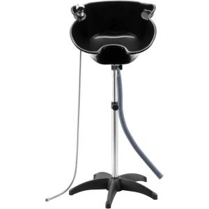 imageVEVOR Portable Shampoo Bowl Shampoo Sink for Washing Hair with Electric Pump Includes 2 Buckets 2 Showerheads Drain Hose Height and Angle Adjustable Portable Wash Bowl for Home Salon Use BlackHair sink wshower headUpgraded version