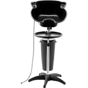 imageVEVOR Portable Shampoo Bowl Shampoo Sink for Washing Hair with Electric Pump Includes 2 Buckets 2 Showerheads Drain Hose Height and Angle Adjustable Portable Wash Bowl for Home Salon Use BlackHair sink w 1 bucketstorage basinUpgraded version