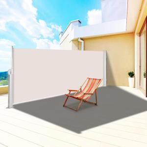 imageVEVOR Retractable Side Awning UV 50 71x 236 Full Aluminum RustProof Patio Sunshine Screen 280 g Thicken Privacy Divider ampamp Wind Screen for Courtyard Balcony Roof Terraces and Pools GrayBeige