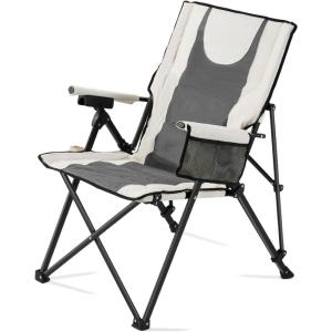 imageVEVOR Rocking Camping Chair Portable Folding Rocker HeavyDuty Lawn Chair Recliner with Cupholder ampamp Pocket Supports 225lbs Fully Padded Camp Chairs for Outdoor Patio Backyard Porch GardenHeatedStandard