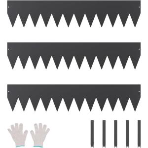 imageVEVOR Steel Landscape Edging 3 Packs 40 x 8 in RustResistant Metal Landscape Edging Bendable Garden Edging Border Heavy Duty Lawn Edging EasytoInstall Flower Bed Yard Pathway Divider Black