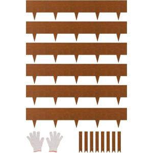 imageVEVOR Steel Landscape Edging 6 Packs 40 x 8 in WeatherResistant ampamp PreRust Metal Landscape Edging Bendable Garden Edging Border Lawn Edging for Flower Bed Yard Pathway DividerUpgraded versionShark Spike