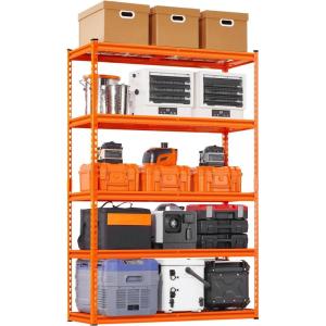 imageVEVOR Storage Shelves 3000 lbs 5 Tier Heavy Duty Garage Shelving 24quot D x 48quot W x 72quot H Adjustable Metal Shelves for Industrial Shelving Unit Utility Shelf for Kitchen Warehouse Basement BlackOrange