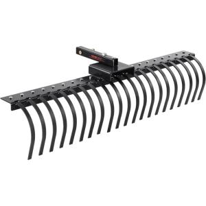 imageVEVOR Tow Behind Dethatcher 40inch Tow Dethatcher with 20 Spring Steel Tines Lawn Dethatcher Rake for ATV or Mower Tow Behind Lawn Rake with Lift Handle for Garden Farm Grass60Landscape Rake