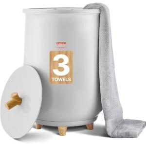 imageVEVOR Towel Warmers for Bathroom Towel Warmer Bucket Auto Shut Off for Spa Fits up to 3 Oversized Towels Blankets Clothes Bathrobes PJs and More GrayGray