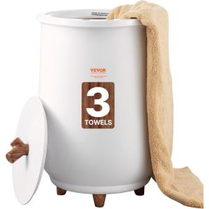 imageVEVOR Towel Warmers for Bathroom Towel Warmer Bucket Auto Shut Off for Spa Fits up to 3 Oversized Towels Blankets Clothes Bathrobes PJs and More GrayWhite