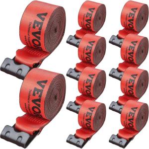 imageVEVOR Truck Straps 4quot x30 Heavy Duty Tie Down wFlat Hooks 18000lbs Break Strength WLL 6000lbs Cargo Straps Tie Down for Flatbeds Trucks Trailers Farms Rescues Tree Saver Blue10 PackRed