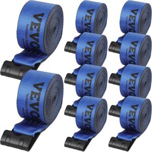 imageVEVOR Truck Straps 4quot x30 Heavy Duty Tie Down wFlat Hooks 18000lbs Break Strength WLL 6000lbs Cargo Straps Tie Down for Flatbeds Trucks Trailers Farms Rescues Tree Saver Blue10 PackBlue