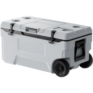 imageVEVOR UltraLight Hard Cooler Ice Retention Cooler with Heavy Duty Handle Ice Chest Lunch Box for Camping Travel Outdoor Keeps Cool for up to 6 Days 30 Lighter Than Rotomolded Coolers74QT with wheels
