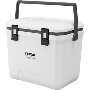 imageVEVOR UltraLight Hard Cooler Ice Retention Cooler with Heavy Duty Handle Ice Chest Lunch Box for Camping Travel Outdoor Keeps Cool for up to 6 Days 30 Lighter Than Rotomolded Coolers38 QT