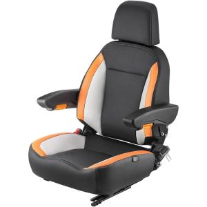 imageVEVOR Universal Forklift Seat Tractor Seat with Adjustable Back Armrest Headrest ampamp Safety Belt Secure Tractor Seat with Micro Switch Ergonomic Lawnmower Seat for Skid Loader Bulldozer