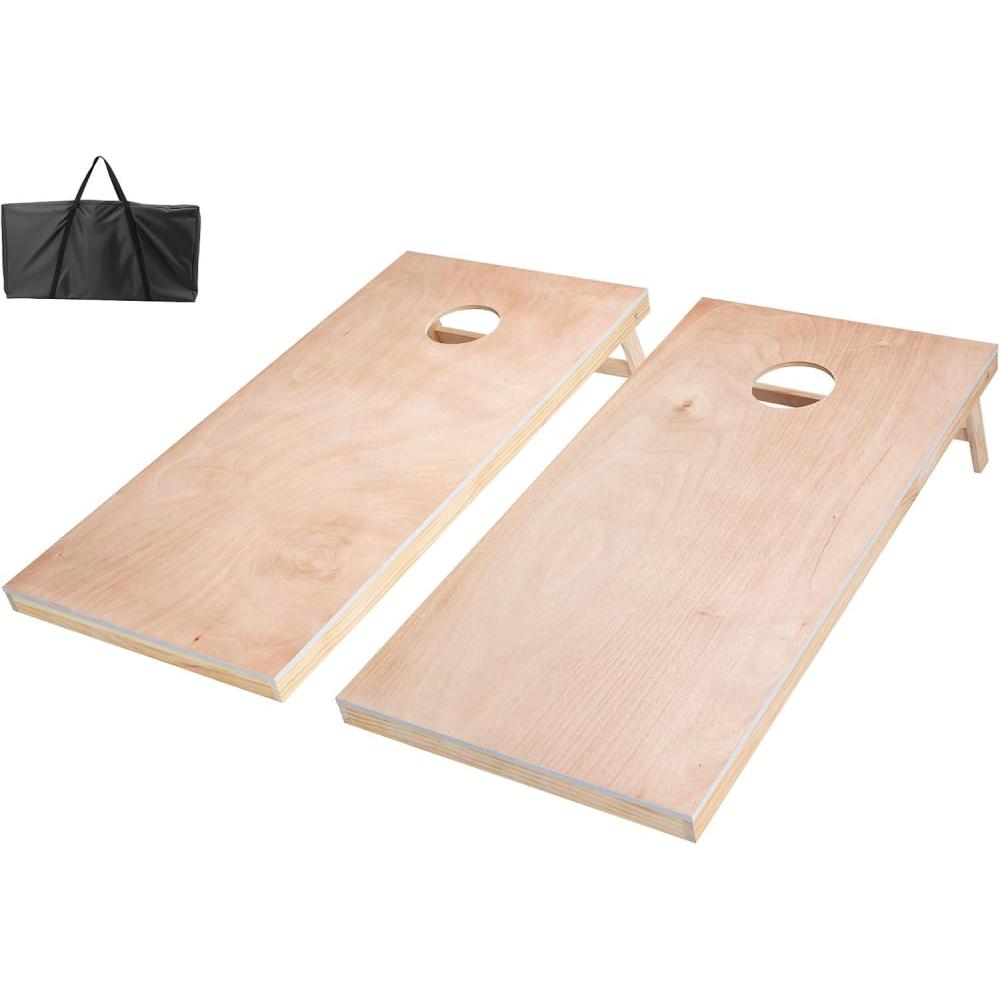 imageVEOVR Cornhole Set Corn Hole Game Boards Wood Portable Toss Board Indoor and Outdoor Cornhole Play for Adults for Yard Backyard Beach Camping4x2 ft DIY