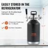 imageBeer Growler Tap System 170Oz 5L Mini Keg 304 Stainless Steel Pressurized Beer Growler Keg Growler with Pressure Display CO2 Regulator Faucet LeakProof Ring For Draft Homebrew Craft Beer128 oz