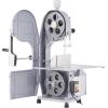 imageCommercial Electric Meat Bandsaw 1500W Stainless Steel Countertop Bone Sawing Machine Workbeach 193quot x 15quot 01679 Inch Cutting Thickness Frozen Meat Cutter with 6 Blades for Rib Pork BeefSliver