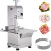 imageCommercial Electric Meat Bandsaw 1500W Stainless Steel Countertop Bone Sawing Machine Workbeach 193quot x 15quot 01679 Inch Cutting Thickness Frozen Meat Cutter with 6 Blades for Rib Pork BeefSliver