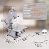 imageCommercial Electric Meat Bandsaw 1500W Stainless Steel Countertop Bone Sawing Machine Workbeach 193quot x 15quot 01679 Inch Cutting Thickness Frozen Meat Cutter with 6 Blades for Rib Pork BeefSliver