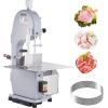 imageCommercial Electric Meat Bandsaw 1500W Stainless Steel Countertop Bone Sawing Machine Workbeach 193quot x 15quot 01679 Inch Cutting Thickness Frozen Meat Cutter with 6 Blades for Rib Pork BeefSliver