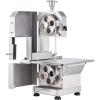 imageCommercial Electric Meat Bandsaw 1500W Stainless Steel Countertop Bone Sawing Machine Workbeach 193quot x 15quot 01679 Inch Cutting Thickness Frozen Meat Cutter with 6 Blades for Rib Pork BeefSliver