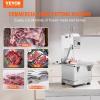 imageCommercial Electric Meat Bandsaw 1500W Stainless Steel Countertop Bone Sawing Machine Workbeach 193quot x 15quot 01679 Inch Cutting Thickness Frozen Meat Cutter with 6 Blades for Rib Pork BeefSliver