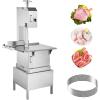 imageCommercial Electric Meat Bandsaw 1500W Stainless Steel Countertop Bone Sawing Machine Workbeach 193quot x 15quot 01679 Inch Cutting Thickness Frozen Meat Cutter with 6 Blades for Rib Pork BeefSliver