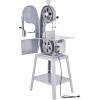 imageCommercial Electric Meat Bandsaw 1500W Stainless Steel Countertop Bone Sawing Machine Workbeach 193quot x 15quot 01679 Inch Cutting Thickness Frozen Meat Cutter with 6 Blades for Rib Pork BeefSliver