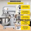 imageHappybuy 30Qt Commercial Food Mixer with Timing Function Commercial Mixer 1250W Stainless Steel Bowl Heavy Duty Electric Food Mixer Commercial with 3 Speeds Adjustable Perfect for Bakery Pizzeria20 Quart