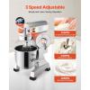 imageHappybuy 30Qt Commercial Food Mixer with Timing Function Commercial Mixer 1250W Stainless Steel Bowl Heavy Duty Electric Food Mixer Commercial with 3 Speeds Adjustable Perfect for Bakery Pizzeria15 Quart