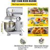 imageHappybuy 30Qt Commercial Food Mixer with Timing Function Commercial Mixer 1250W Stainless Steel Bowl Heavy Duty Electric Food Mixer Commercial with 3 Speeds Adjustable Perfect for Bakery Pizzeria20 Quart