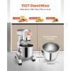 imageHappybuy 30Qt Commercial Food Mixer with Timing Function Commercial Mixer 1250W Stainless Steel Bowl Heavy Duty Electric Food Mixer Commercial with 3 Speeds Adjustable Perfect for Bakery Pizzeria15 Quart