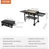 imagePropane Griddle on Cart 36quot Heavy Duty Manual Flat Top Griddle Outdoor Cooking Station with Side Shelves Steel Propane Gas Griddle 4Burners Restaurant Portable Grill  60000 BTU4 Burner Grill with Cart