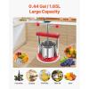 imageVEVOR 044 Gal165L Fruit Wine Press 2 Stainless Steel Barrels Manual Juice Maker Cider Apple Grape Tincture Honey Olive Oil Making Press with THandle for Outdoor Kitchen Home044 Gallon