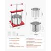 imageVEVOR 044 Gal165L Fruit Wine Press 2 Stainless Steel Barrels Manual Juice Maker Cider Apple Grape Tincture Honey Olive Oil Making Press with THandle for Outdoor Kitchen Home16 Gallon