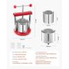 imageVEVOR 044 Gal165L Fruit Wine Press 2 Stainless Steel Barrels Manual Juice Maker Cider Apple Grape Tincture Honey Olive Oil Making Press with THandle for Outdoor Kitchen Home044 Gallon