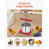 imageVEVOR 044 Gal165L Fruit Wine Press 2 Stainless Steel Barrels Manual Juice Maker Cider Apple Grape Tincture Honey Olive Oil Making Press with THandle for Outdoor Kitchen Home16 Gallon