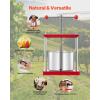 imageVEVOR 044 Gal165L Fruit Wine Press 2 Stainless Steel Barrels Manual Juice Maker Cider Apple Grape Tincture Honey Olive Oil Making Press with THandle for Outdoor Kitchen Home16 Gallon