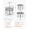 imageVEVOR 044 Gal165L Fruit Wine Press 2 Stainless Steel Barrels Manual Juice Maker Cider Apple Grape Tincture Honey Olive Oil Making Press with THandle for Outdoor Kitchen Home317 Gallon