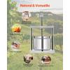 imageVEVOR 044 Gal165L Fruit Wine Press 2 Stainless Steel Barrels Manual Juice Maker Cider Apple Grape Tincture Honey Olive Oil Making Press with THandle for Outdoor Kitchen Home145 Gallon