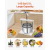 imageVEVOR 044 Gal165L Fruit Wine Press 2 Stainless Steel Barrels Manual Juice Maker Cider Apple Grape Tincture Honey Olive Oil Making Press with THandle for Outdoor Kitchen Home145 Gallon