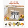 imageVEVOR 044 Gal165L Fruit Wine Press 2 Stainless Steel Barrels Manual Juice Maker Cider Apple Grape Tincture Honey Olive Oil Making Press with THandle for Outdoor Kitchen Home317 Gallon
