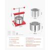imageVEVOR 044 Gal165L Fruit Wine Press 2 Stainless Steel Barrels Manual Juice Maker Cider Apple Grape Tincture Honey Olive Oil Making Press with THandle for Outdoor Kitchen Home08 Gallon